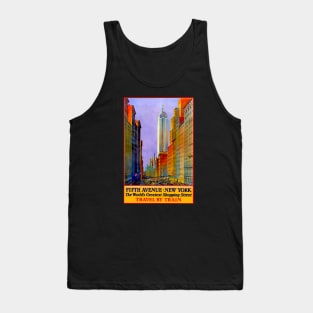 Fifth Ave New York - Train Ad - Vintage Travel Tank Top